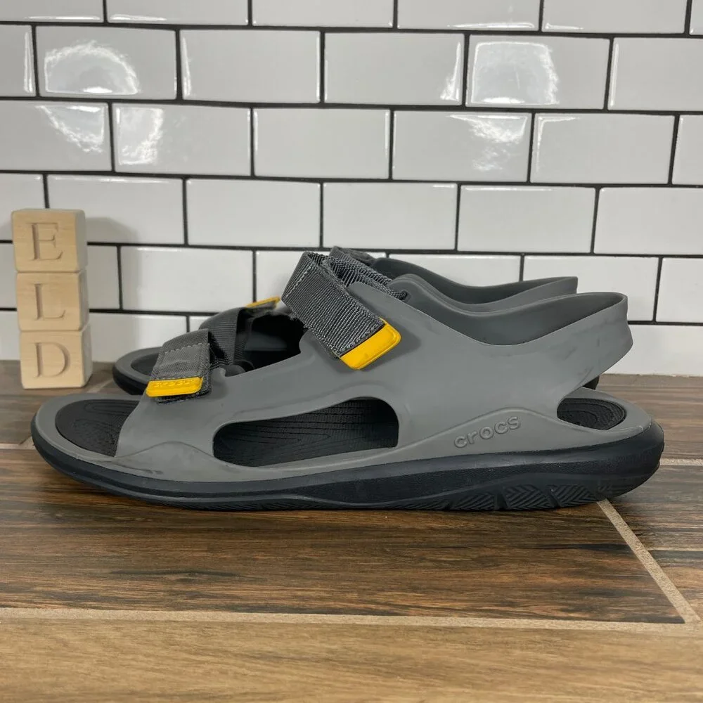 CROCS Swiftwater Expedition Shoes Mens Size 12 Gray Black Adventure Sandals